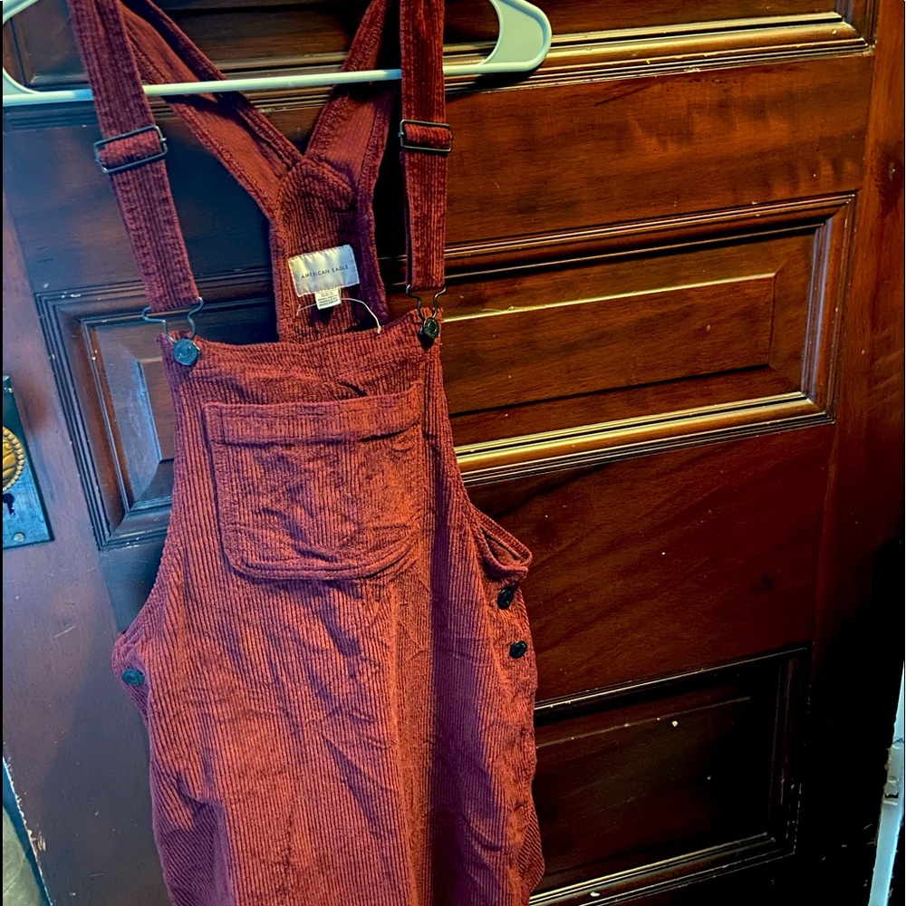 Unworn American Eagle rugby overall dress